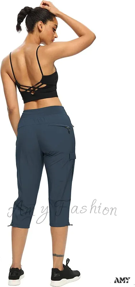 Amy Fashion - Cargo Hiking Pants Lightweight Joggers Quick Dry Capris