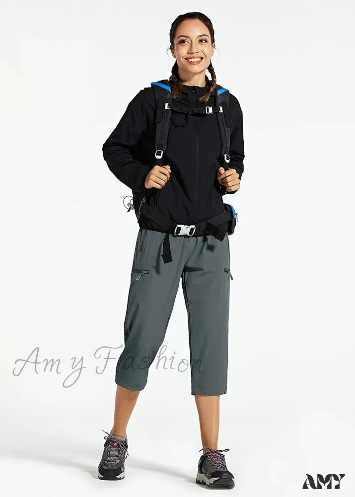 Amy Fashion - Cargo Hiking Pants Lightweight Quick Dry Capri Pants