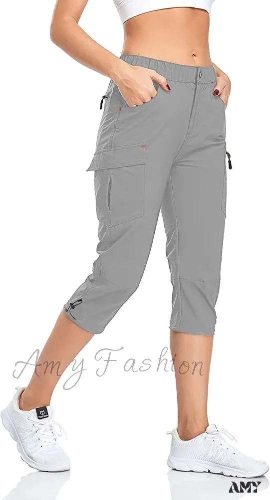 Amy Fashion - Hiking Cargo Pants Quick Dry Outdoor Camping Capris