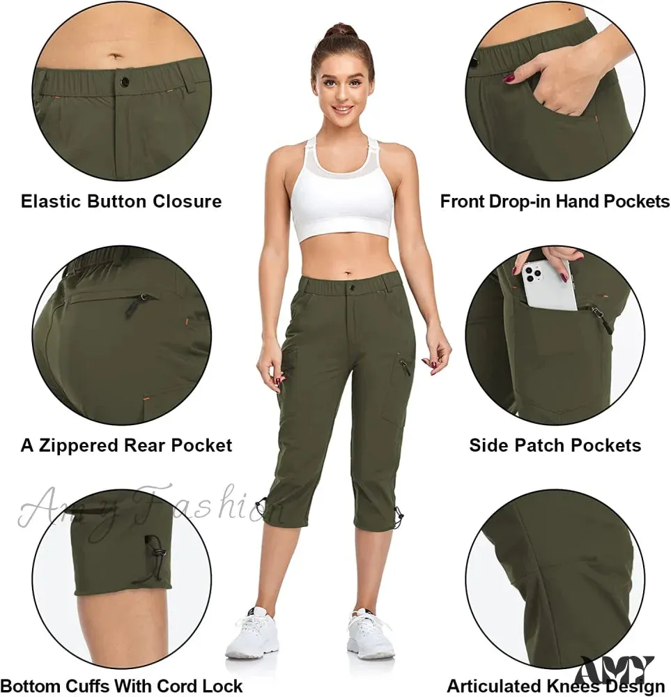 Amy Fashion - Hiking Cargo Pants Quick Dry Outdoor Camping Capris