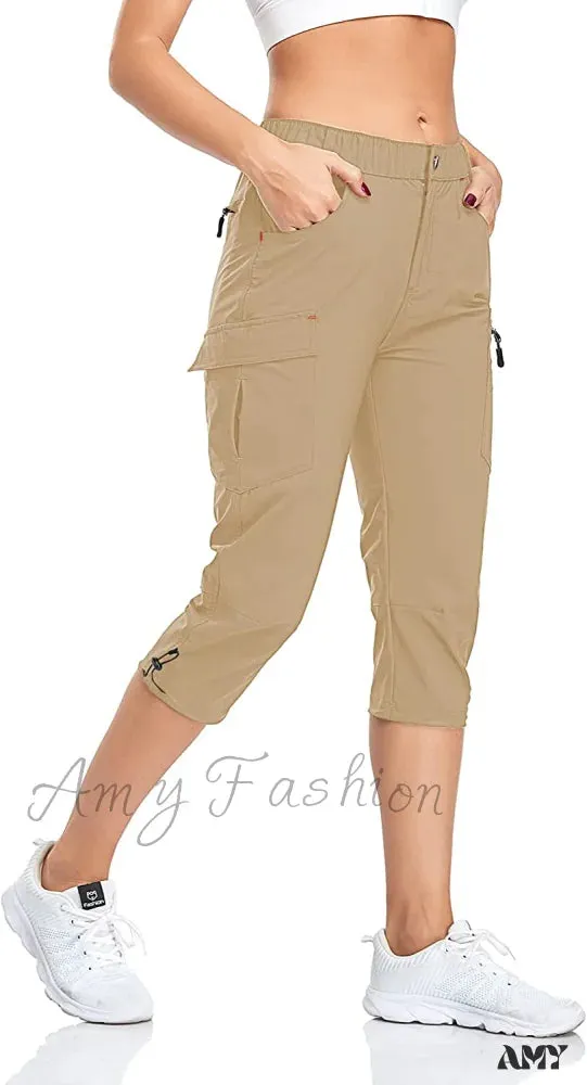 Amy Fashion - Hiking Cargo Pants Quick Dry Outdoor Camping Capris