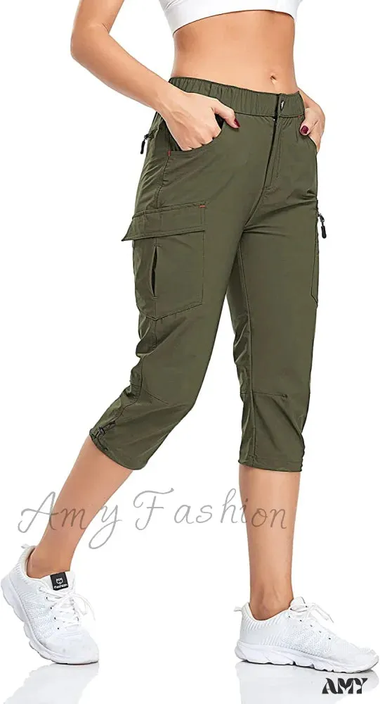 Amy Fashion - Hiking Cargo Pants Quick Dry Outdoor Camping Capris