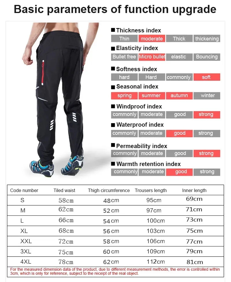 Cycling Pants Windproof Bicycle Pants Quick Drying Riding Bike Pants Fishing Fitness Trousers Sport Equipment