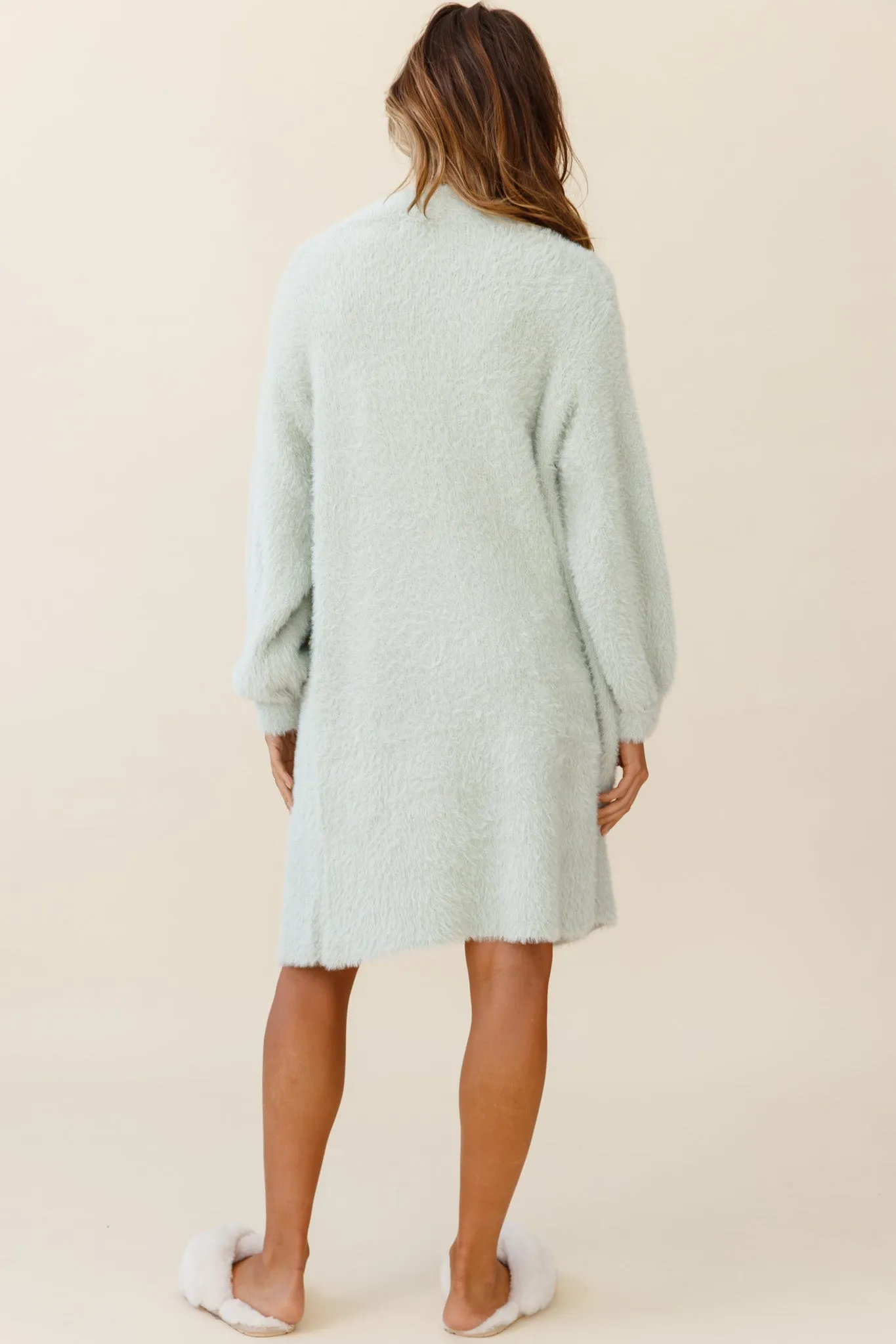 Hold The Phone Long Sleeve Duster Cardigan Sage