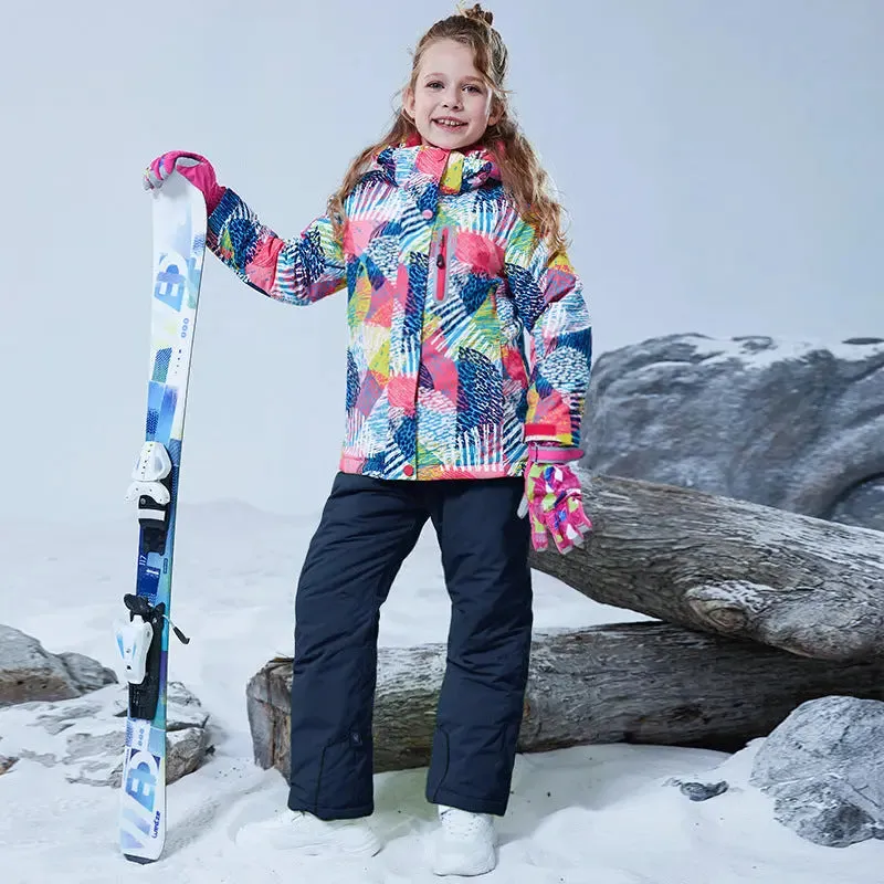 HOTIAN Girls Ski Jacket & Pants Set Kids Snowsuit