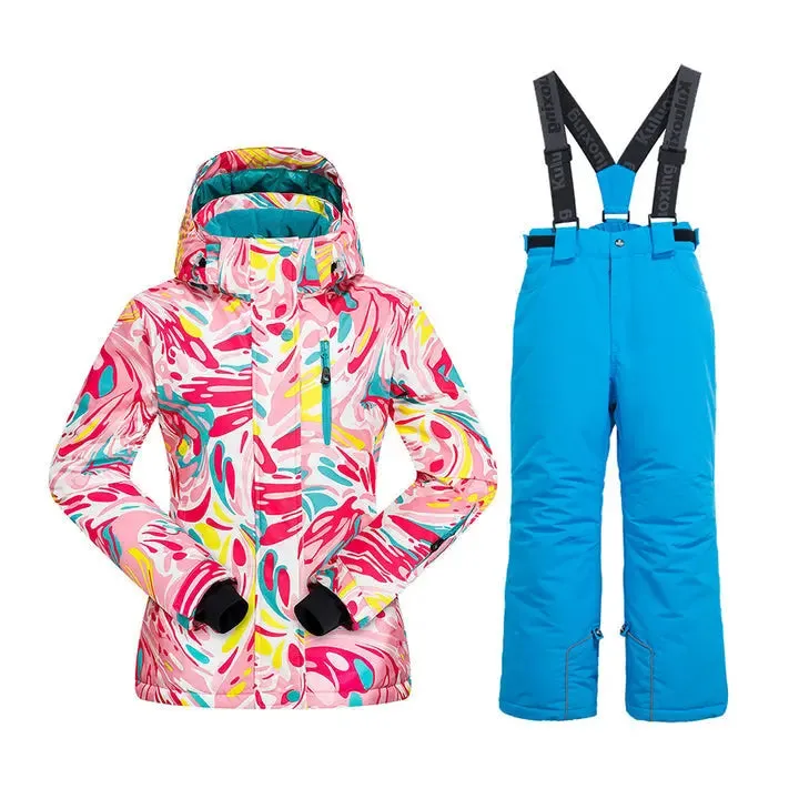 HOTIAN Girls Ski Jacket & Pants Set Kids Snowsuit