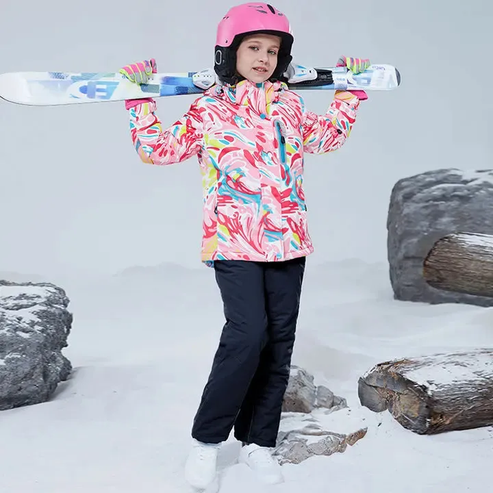 HOTIAN Girls Ski Jacket & Pants Set Kids Snowsuit