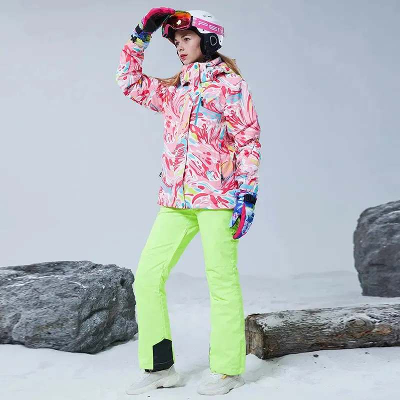 HOTIAN Girls Ski Jacket & Pants Set Kids Snowsuit