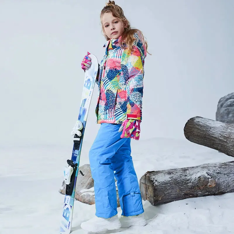 HOTIAN Girls Ski Jacket & Pants Set Kids Snowsuit