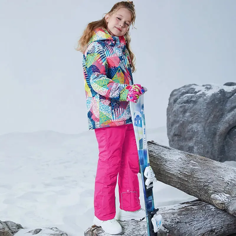 HOTIAN Girls Ski Jacket & Pants Set Kids Snowsuit