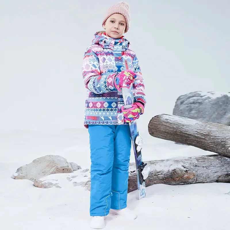 HOTIAN Girls Ski Jacket & Pants Set Kids Snowsuit