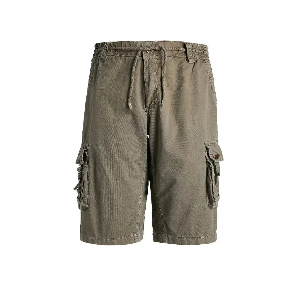 Mens Elastic Waist Cargo Shorts