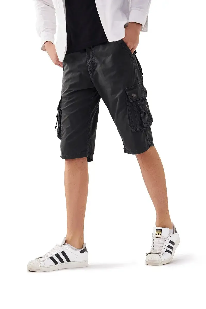 Mens Elastic Waist Cargo Shorts