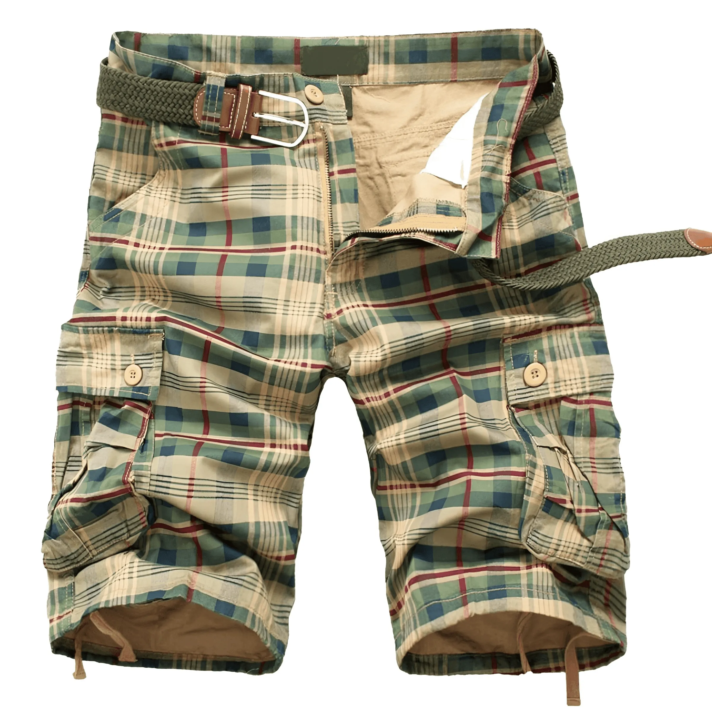 Men's Trendy Plaid Cargo Shorts