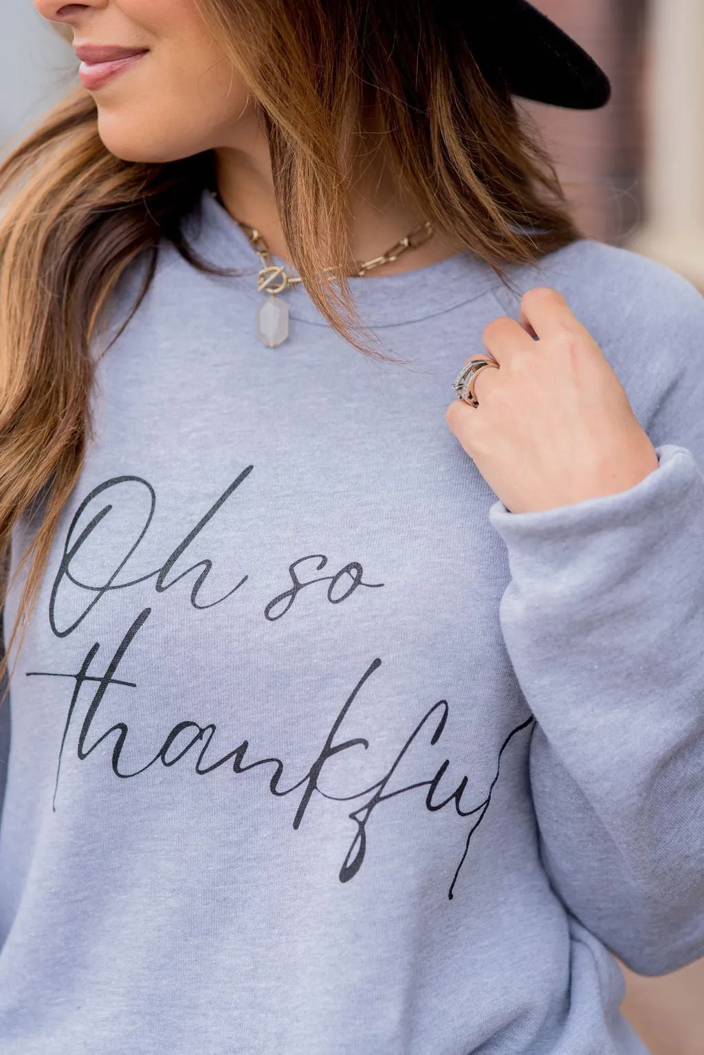 Oh So Thankful Graphic Crewneck