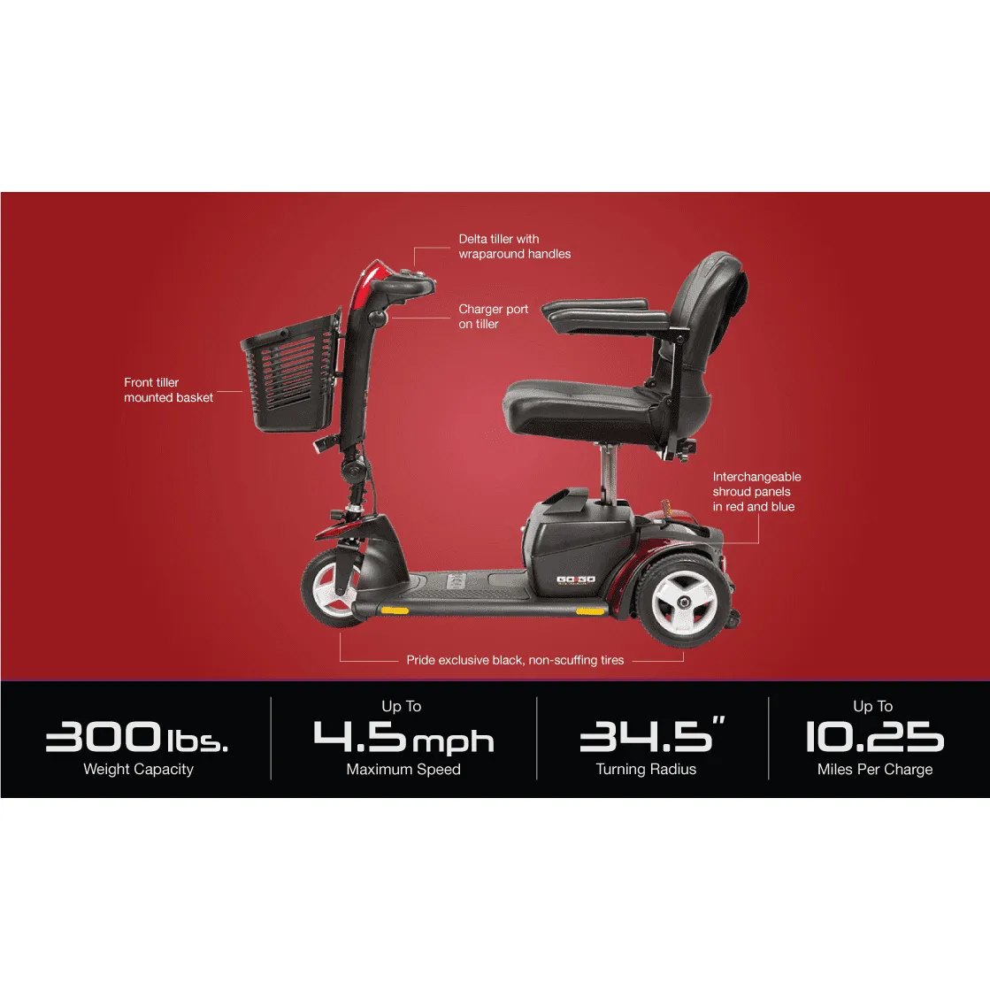 Pride Mobility Go Go Elite Traveller 3-Wheel Scooter