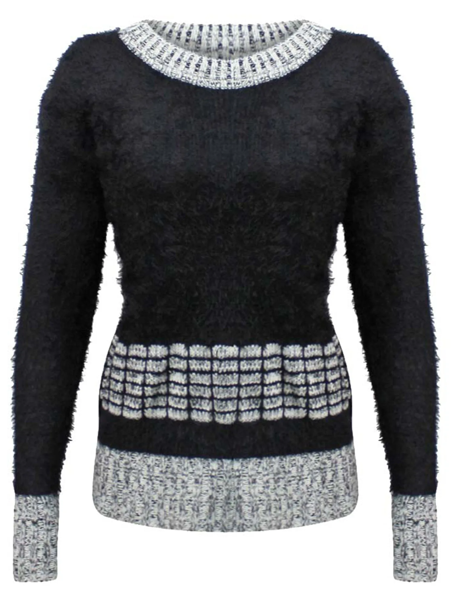 Pullover Sweater With Contrasting Pattern