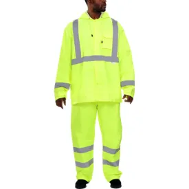 Reflective Apparel® Hi-Vis Waterproof Hooded Rain Suit - ANSI Class 3 - 402ST