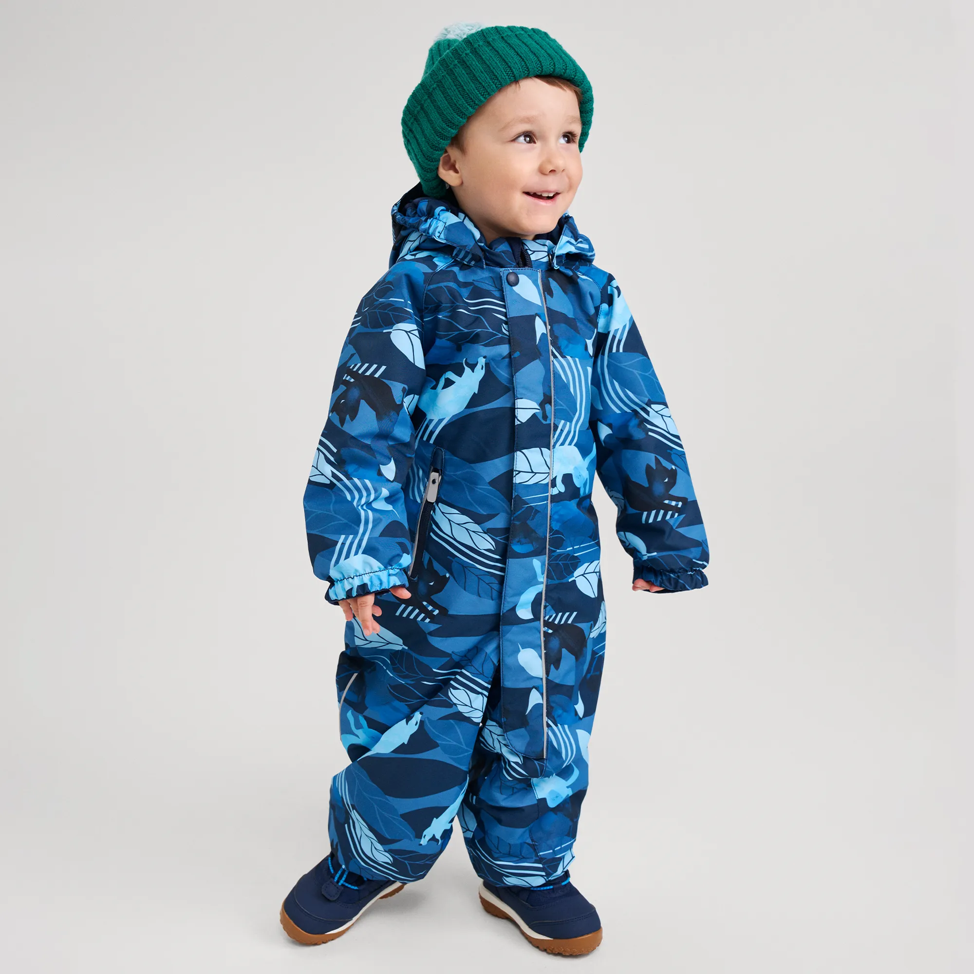 Reima Toddlers' Puhuri Waterproof Snowsuit - Navy Blue