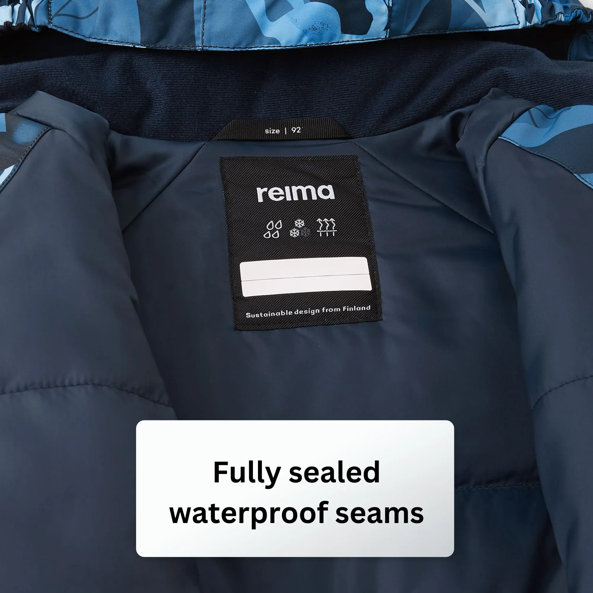 Reima Toddlers' Puhuri Waterproof Snowsuit - Navy Blue