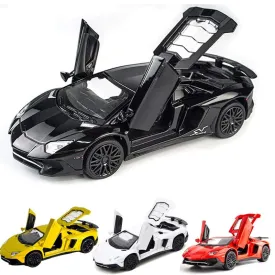 Resembling 4 Wheel Drive Die Cast Metal Car Pull Back For Kids Lp 750 (Yellow)