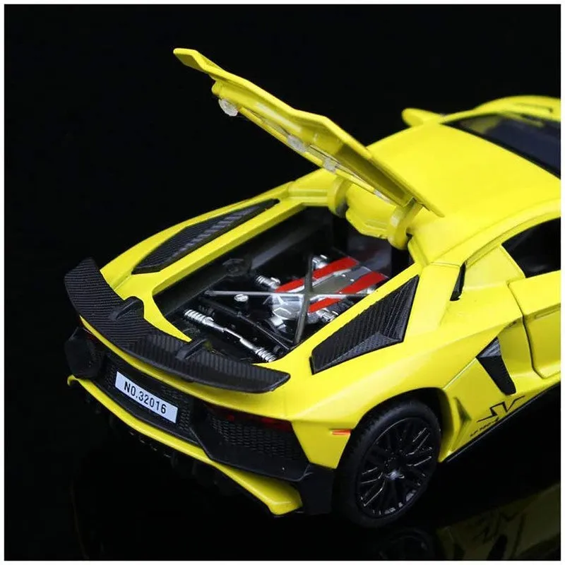 Resembling 4 Wheel Drive Die Cast Metal Car Pull Back For Kids Lp 750 (Yellow)