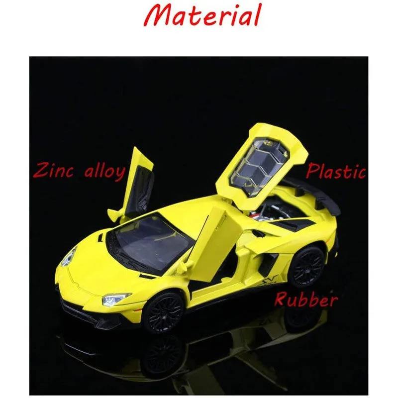 Resembling 4 Wheel Drive Die Cast Metal Car Pull Back For Kids Lp 750 (Yellow)