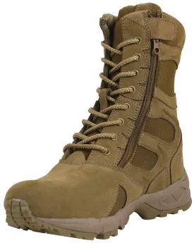 Rothco Men's Forced Entry Deployment Boots With Side Zipper- 8 Inch- Coyote