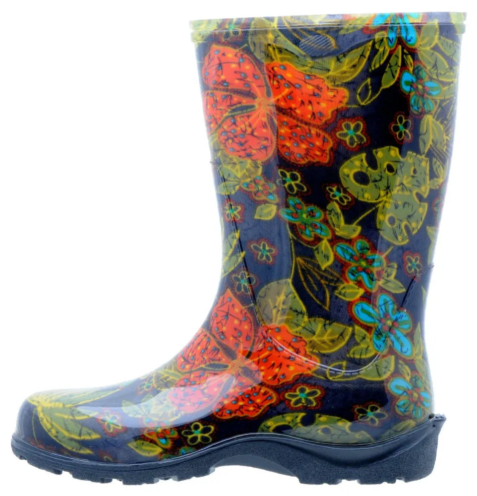 Sloggers® 5002BK06 Women's Rain & Garden Boot, Midsummer Black Print, Size 6