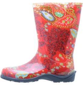 Sloggers® 5004RD08 Women's Rain & Garden Tall Boot, Paisley Red Print, Size 8