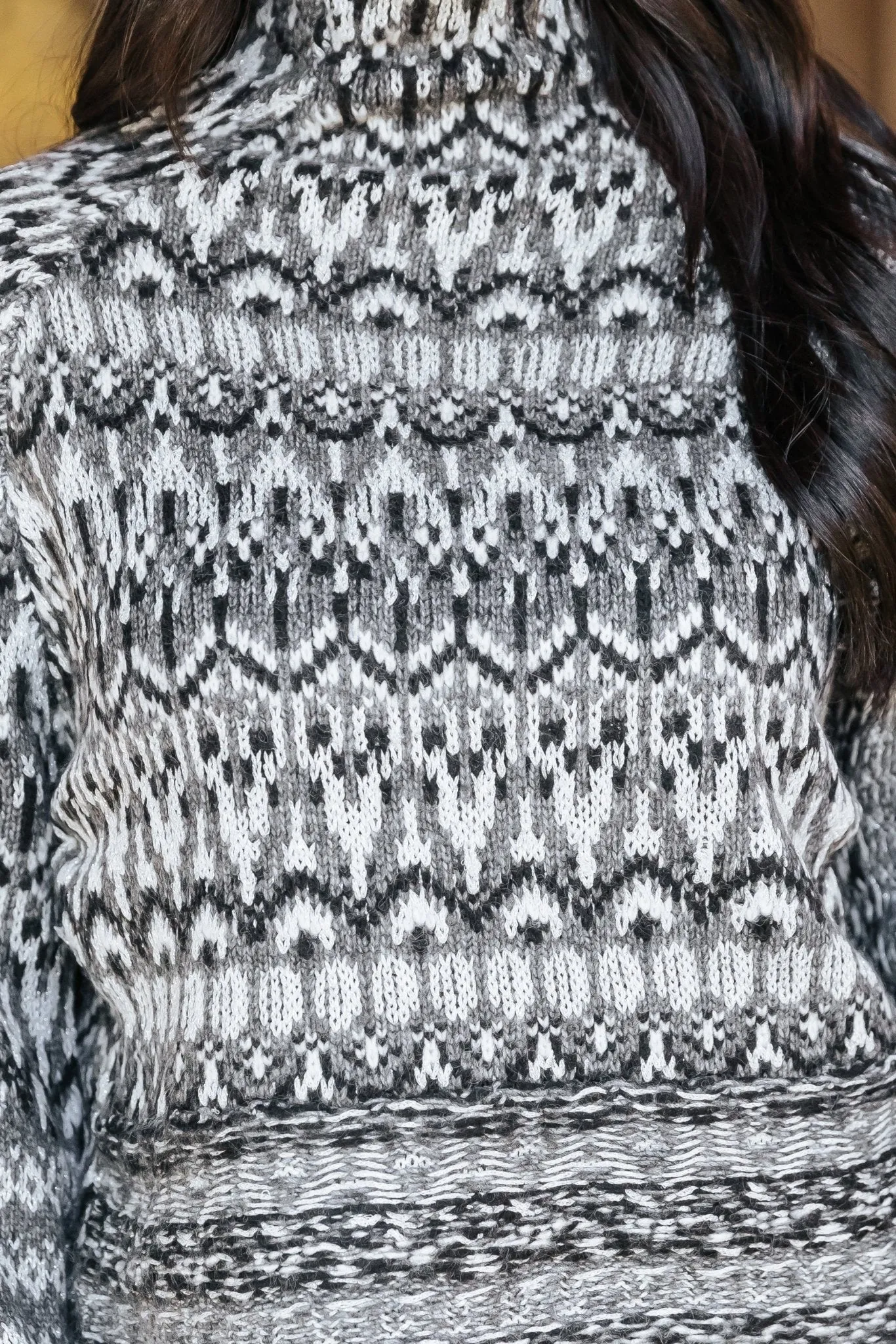 Steve Madden Grey Fair Isle Indie Sweater