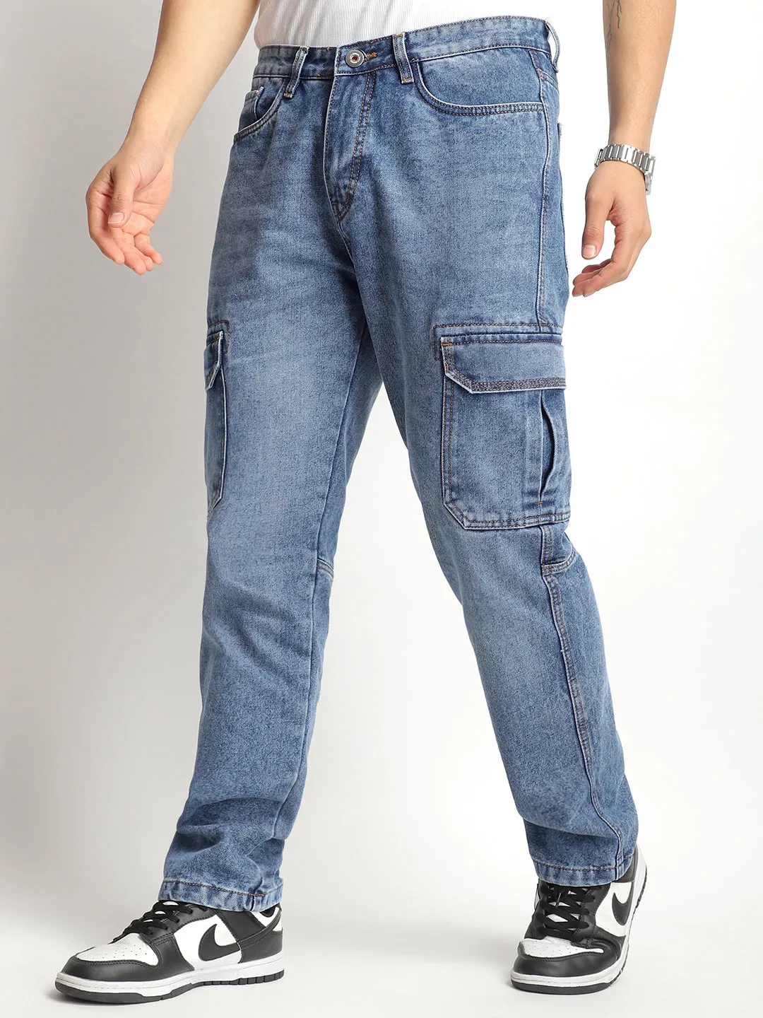 Urban Drift Light Blue Denim Cargo