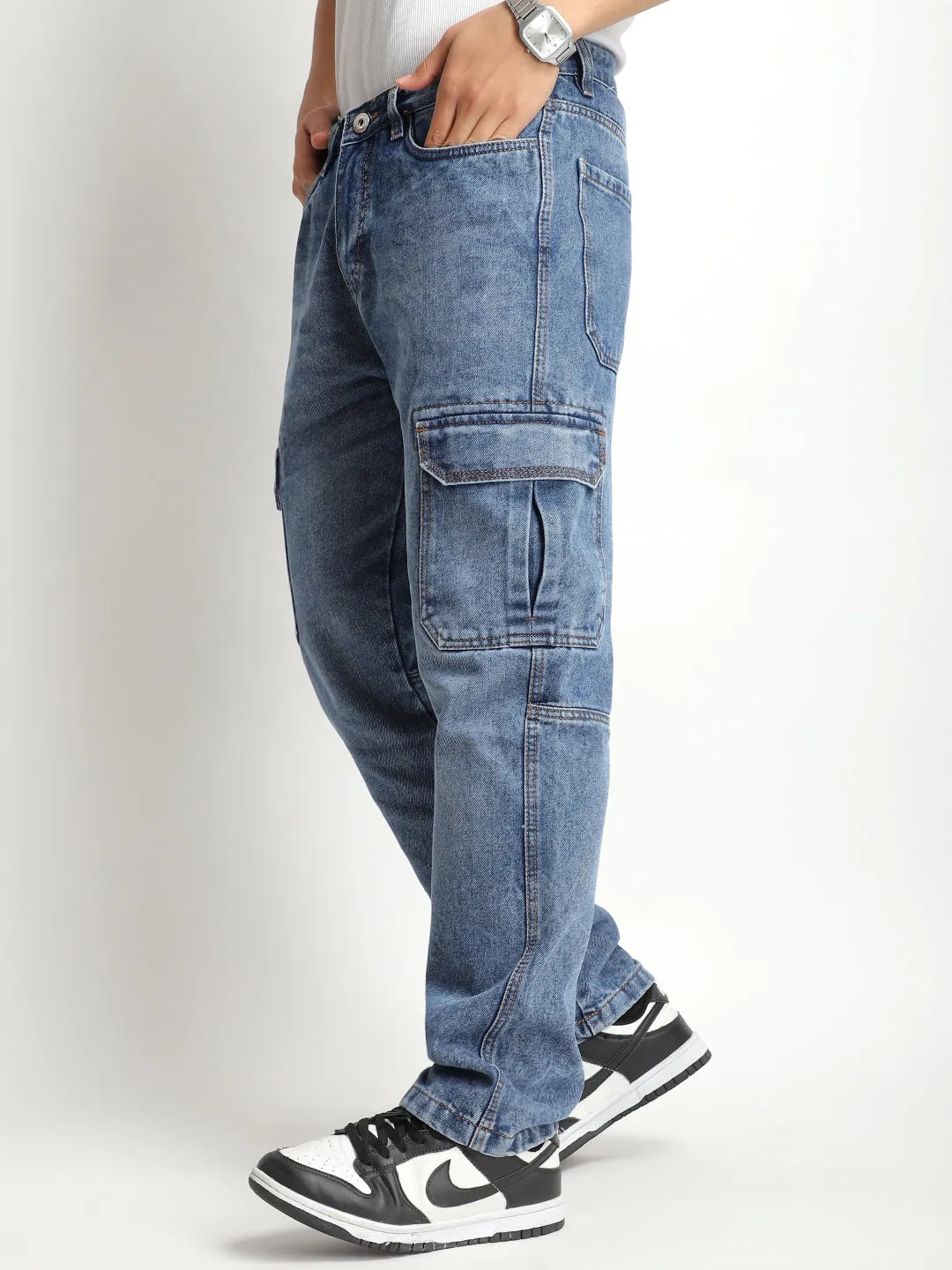 Urban Drift Light Blue Denim Cargo